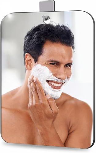 SAFEE MRROR Espejo de ducha sin niebla para afeitar, espejo sin niebla para ducha (grande de 11 x 8 pulgadas), accesorios de ducha antivaho para