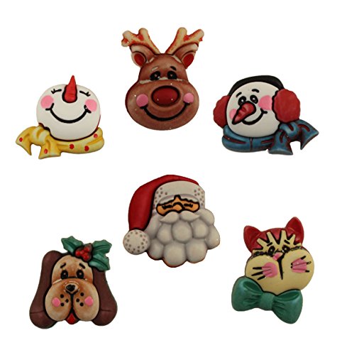 Holiday Buttons-Santa & Friends