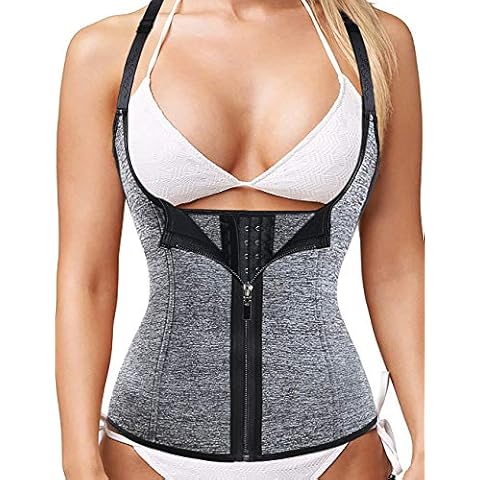 LaLaAreal Women Neoprene Sweat Vest Sauna Suit Workout Tank Top Body Shaper Fitness Corset Grey Cover