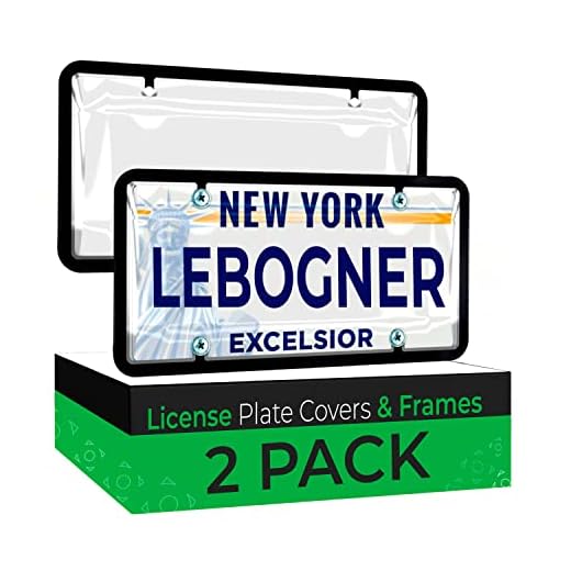 lebogner Car License Plates Shields and Frames Combo, 2 Pack Clear Bubble Design Novelty Plate Covers to Fit Any Standard US Plates, Unbreakable Frame & Covers to Protect Plates, Screws Included