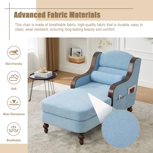 Sillón Plegable Chenille Color Azul miniatura 6