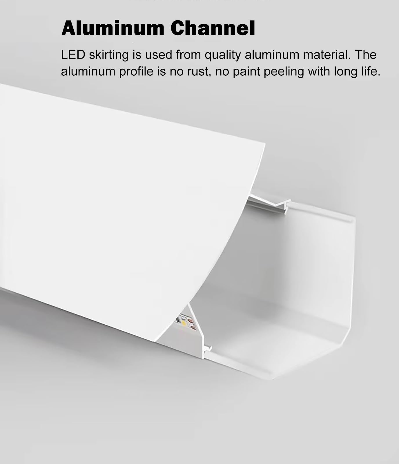 Aluminiowy kanał taśmowy LED do wykończenia wieńca sufitowego, pokrywa gniazda, oświetlenie pośrednie 2 m, liniowe oprawy oświetleniowe, poprawia wystrój domu