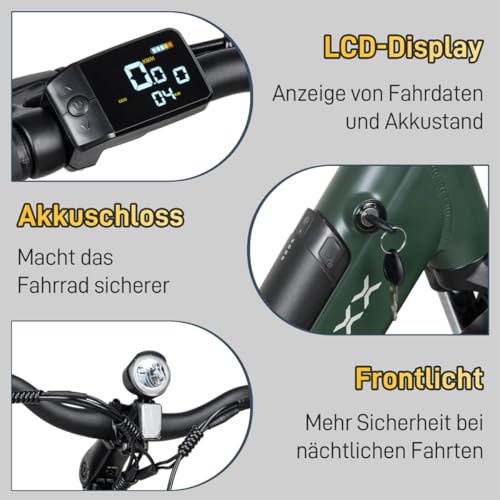 SAXXX E Bike Tiefeinsteiger 27.5 Zoll mit 36V 13Ah Akku, Elektro Fahrrad Erwachsene mit Scheibenbremse, 7 Gang Kettenschaltung Pedelec mit Federgabel, Gepäckträger für Damen/Frauen Herren/Männer – Bild 8