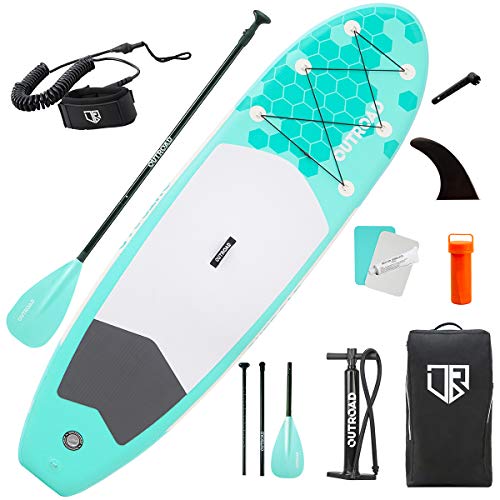 Outroad Water Inflatable Stand Up Paddle Board 10.5 ft SUP 6" Thick w/Bottom