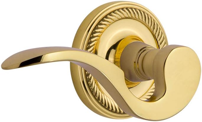 Nostalgic Warehouse Rope Rose Privacy Manor Lever in Unlacquered Brass