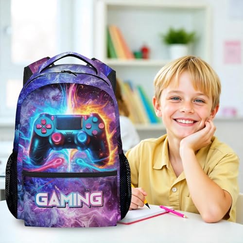 Boys Backpack for School - 17 Inch Gaming Backpacks for Elementary, Middle School - Durable Cool Gamer Bookbag for Kids, Gamer Lovers2