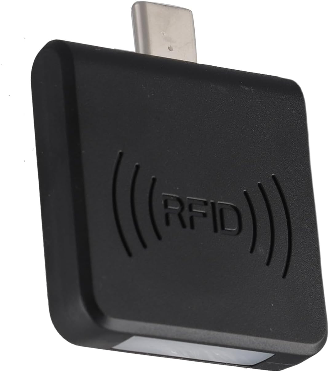 Card Reader Animal Chip Scanner Compact Portable 125Khz 134.2Khz Frequency EMID FXD A B Compatible Type C Interface for Phones Tablets Pet Livestock Management ABS Material