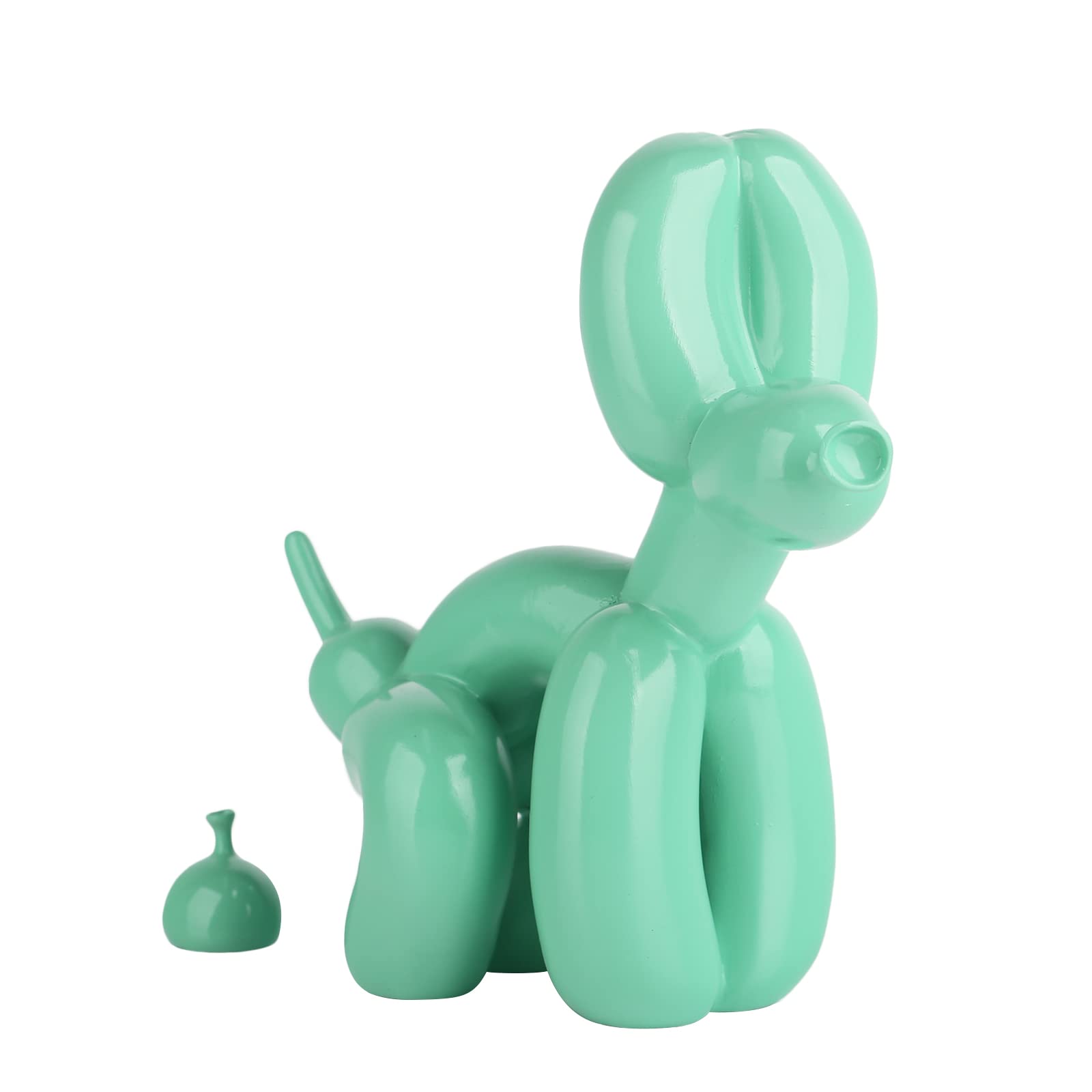 Globo en cuclillas Estatua de perro Escultura de resina Decoración para el hogar Escritorio moderno Oficina Decoración del hogar Accesorios para sala de estar Figuras de animales (Verde hierba)