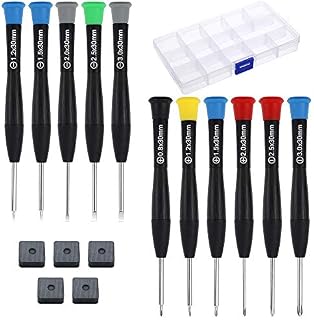 SRunDe Glasses Screwdriver Set 11pcs Phillips Flathead Head Jewellers Watch Screwdriver Set Professional PS4 Screwdriver Kit with Box Magnetic Small Screwdriver Kit for Watches Electronics Phone