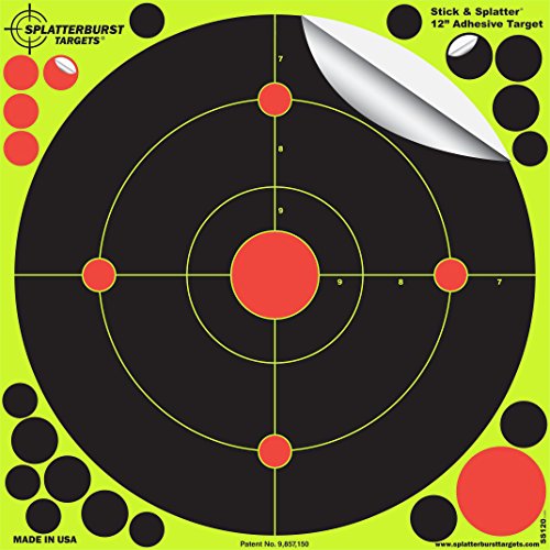 Splatterburst Targets -12 Inch Adhesive Stick & Splatter Reactive Shooting Targets - Gun - Rifle - Pistol - Airsoft - Bb Gun - Pellet Gun - Air Rifle (25 Pack) #TOP1