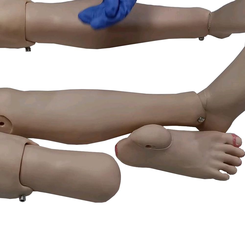 DRXRD Pflegepuppe Altenpflege Lebensgroß Krankenpflege-Puppe mit Wundmodul + Amputationsmodul + Patientenkittel + Aufbewahrungstasche für Unterricht in der Grundausbildung in der Krankenpflege