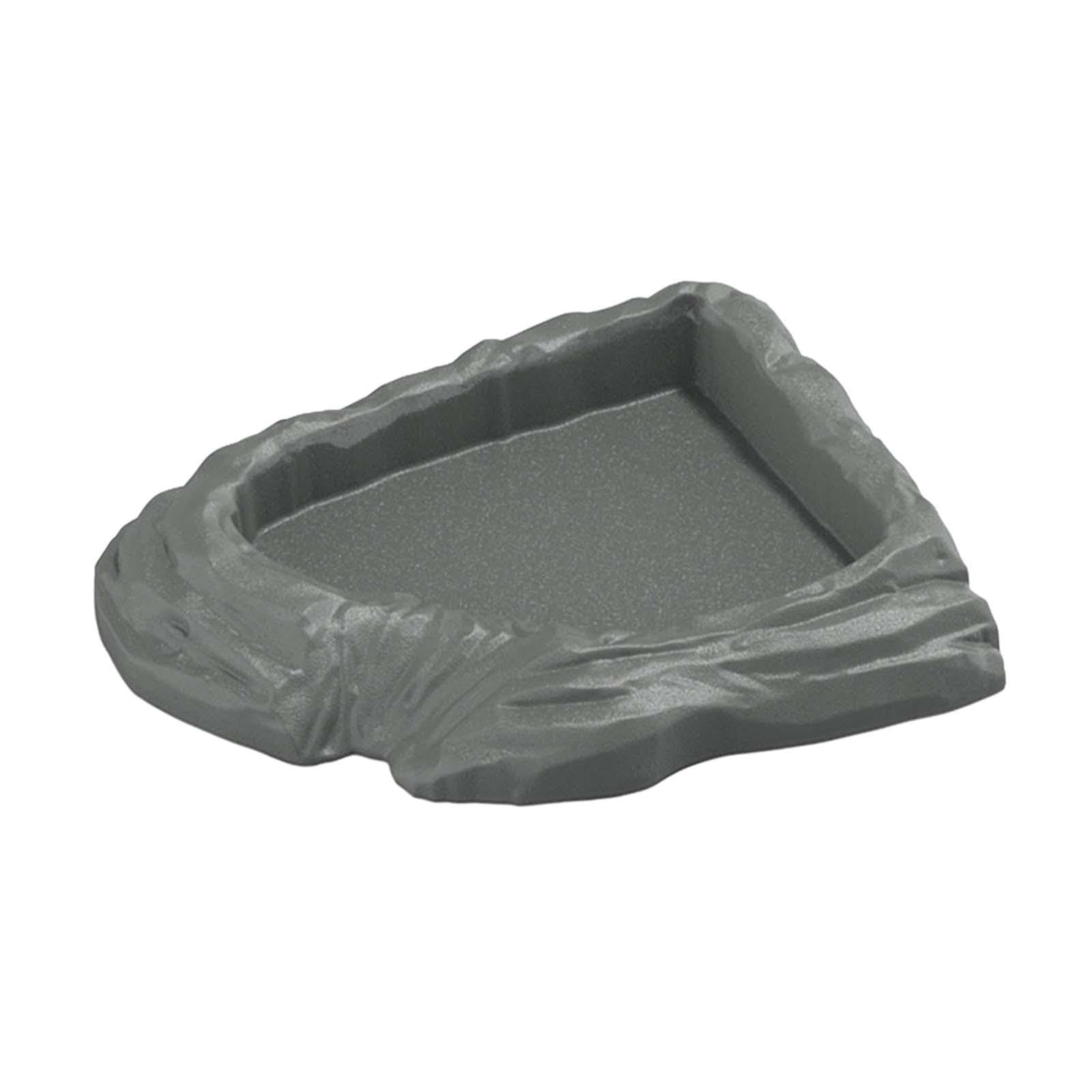 bnf® Reptile Water Dish Decor Terrarium Dish Plate for Chameleon Turtle Tortoises Gray-image-33