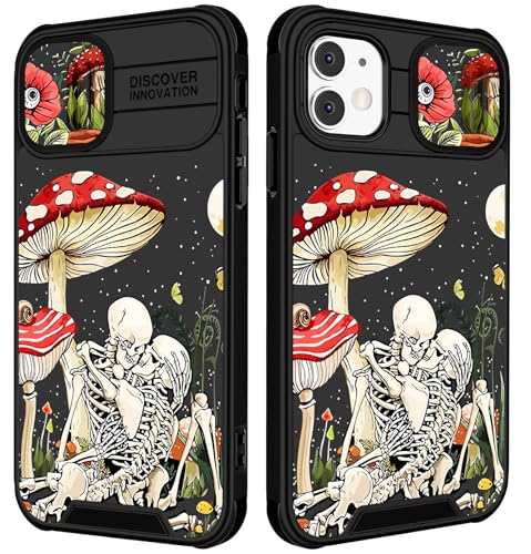 Image of Funermei (2in1 for iPhone 11 Case for Women Cute Girls Skull Phone Cover Skeleton Goth Fun Funny Spooky Horror Gothic Scary Unique Design with Camera Cover Funda for Apple for iPhone 11 Case
