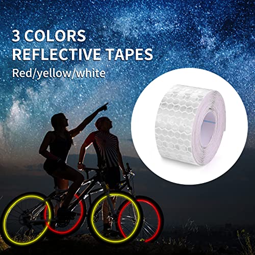 Abeillo ABEILLO-547098_1 3 Rolls Reflective Tape Outdoor Waterproof Reflective Warning Tape Reflector Tape Night Safety Stickers Silver thumb #1