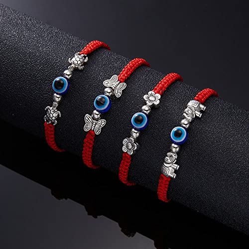 Evil Eye Bracelet For Women Men Lucky Bracelets Handmade Macrame Braided Bracelet Adjustable Family Friend Couple Protection Bracelet(Elephant,Blue) (Amx2X0Bqthus) #TOP5