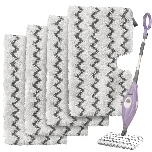 Image of 4 Pack Steam Mop Pads Replacement for Shark Steam Pocket Mops S3501 S3601 S3972BRN S3550 S3801 S3901 S3601D S3801CO S3901D S3455K S2902 SE450 SE460