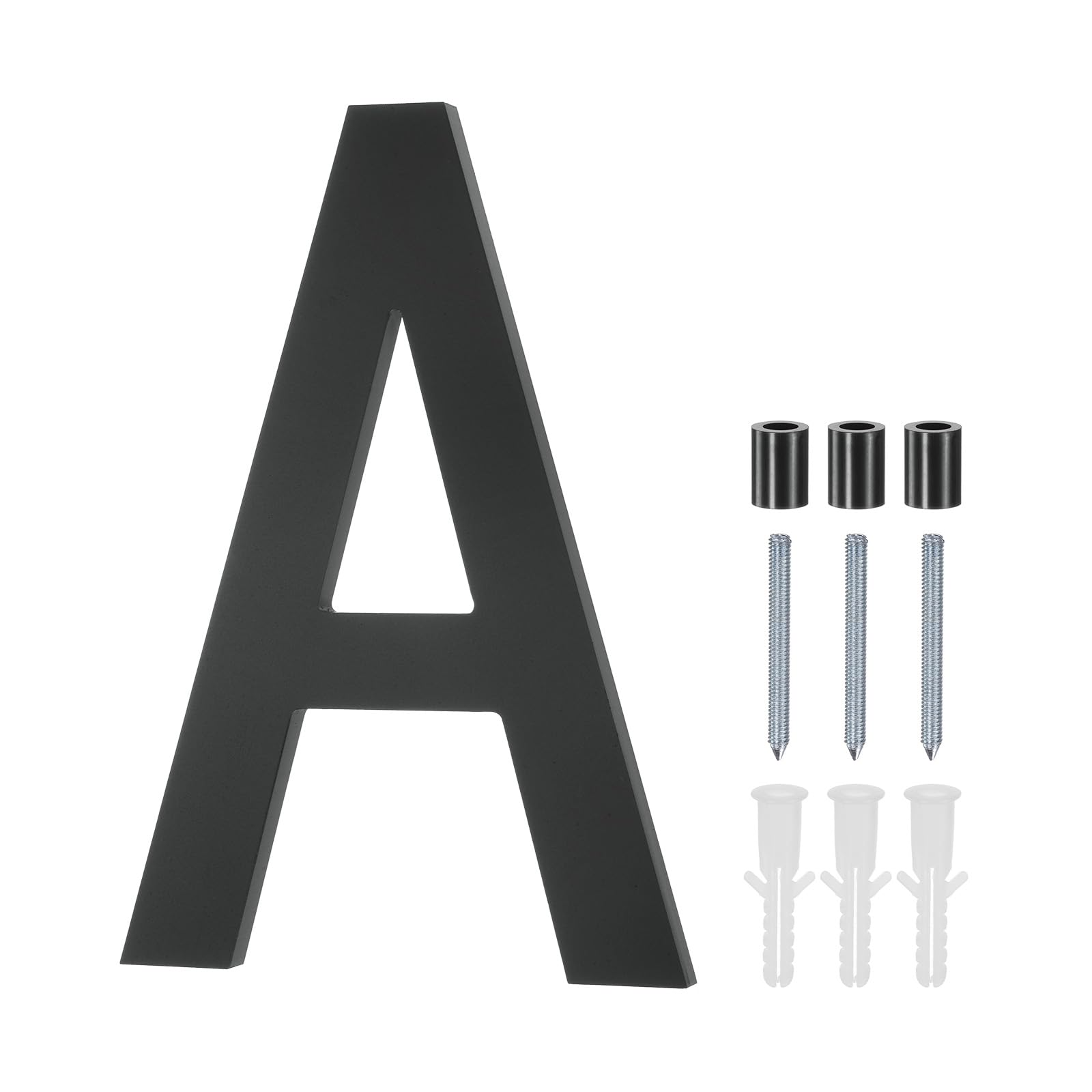 M METERXITY 8 Inch 304 Stainless Steel Modern Floating House Letter A with Nail Kit and Instructions