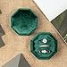 Giftop Equal Octagon Velvet Ring Box Storage 3 Slots for Wedding Ceremony Proposal Engagement Birthday Gift (Green)