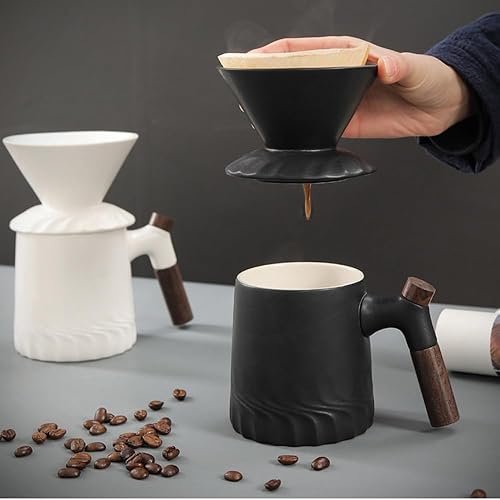 Miniatura 6 de Juego de cafetera negra hecha a mano, jarra de café de cerámica a prueba de calor ACM01B