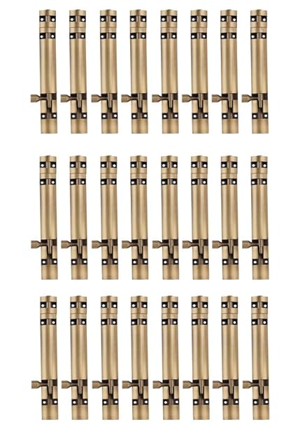 FIT N FORGET Premium Heavy Aluminium 6 Inch Tower Bolt | Door Stopper | Door Lock Latch for Home, Office Doors,Main Doors,Windows | kundi | chitakni | Chitkini(Antique Finish)(Pack of 24)