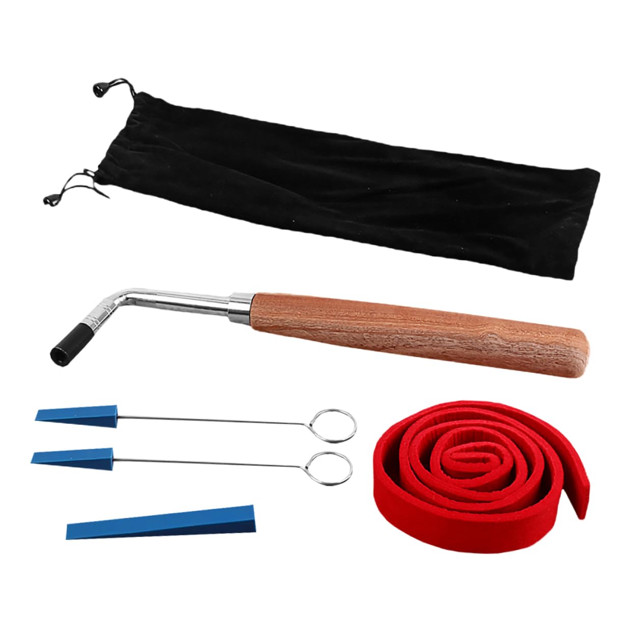Kit Strumenti Accordatura Pianoforte D201 Chiave Nera a Testa | ‑shape, Metallo Panno Legno, Lavori di Regolazione e Fissaggio, Trasporto Semplice