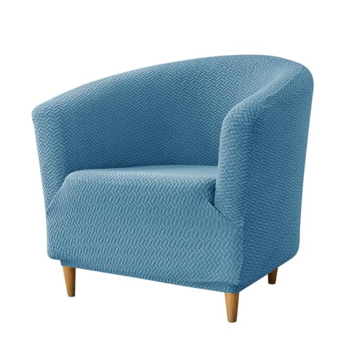 Surwin Funda de Sillón Elásticas, Funda de Sofá Terciopelo, Jacquard Raya Funda Butaca 1 Plaza Extraíbles Lavables para Comedor, Sala de Estar (Azul Claro,One Size)
