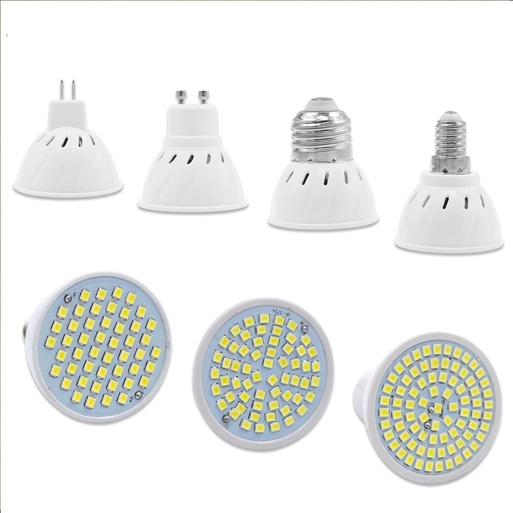 RZL Lighting, Confezione da 50, Lampadina Faretto LED AC220V E27/E14/GU10/MR16 Lampada LED SMD2835 Luci Decorative for la casa(Cold White 80LEDs,GU10)