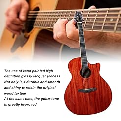 Folk Guitar Beginner Starter Pack, Guitare Acoustique Facile à Jouer Fort Pouvoir Pénétrant pour les Mélomanes (Brun) - Les Beatles, Paul McCartney, John Lennon, RIngo Starr, George Harrison Folk Guitar Beginner Starter Pack, Guitare Acoustique Facile à Jouer Fort Pouvoir Pénétrant pour les Mélomanes (Brun) – Image 2