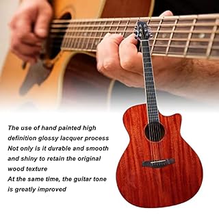 Folk Guitar Beginner Starter Pack, Guitare Acoustique Facile à Jouer Fort Pouvoir Pénétrant pour les Mélomanes (Brun) - Les Beatles, Paul McCartney, John Lennon, RIngo Starr, George Harrison Folk Guitar Beginner Starter Pack, Guitare Acoustique Facile à Jouer Fort Pouvoir Pénétrant pour les Mélomanes (Brun) – Image 2