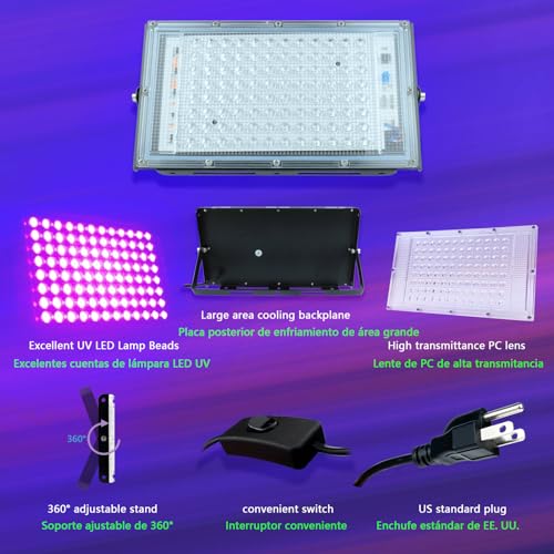 Glostars CW-G888100 100W Led Uv Black Light thumb #4