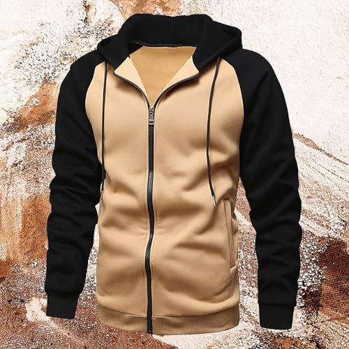 Men Hoodies Casual Hoodies for Men with Zip Pockets Full Zip Long Sleeve Sweatshirt Sports Hooded Jacket 20252