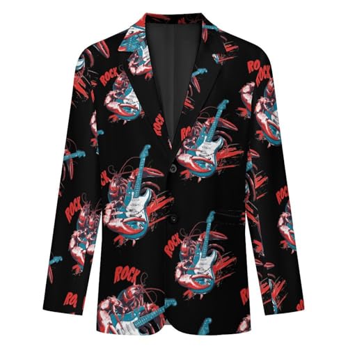 Rock Lobster Men's Fashion Slim Fit Casual Print Button Suit Jacket Notched Lapel Blazer3