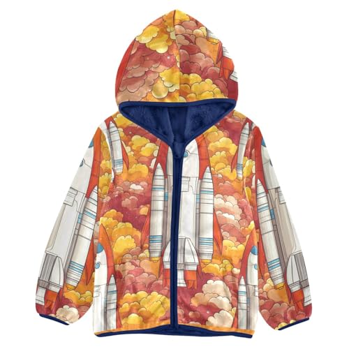 Missiles Girls Fleece Jacket Girls Fall Jacket Girls Zip Up Hoodie Girls Sherpa Jacket 2-10T