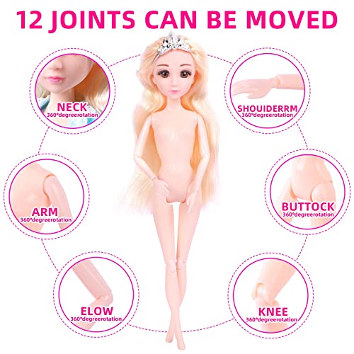 Queban Fashion Princess Dolls Shimmer Elsa Doll, Skirt, Shoes, And Long Blonde Hair, Toy For Kids 3 Years Old And Up #TOP3