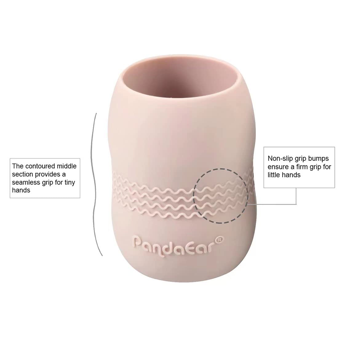 PandaEar Ensemble d'Alimentation Bébé en Silicone | Assiette Divisée avec Ventouse en Forme de Crabe et Tasse, Cuillères & Fourchettes | Ustensiles d'Alimentation - Rose