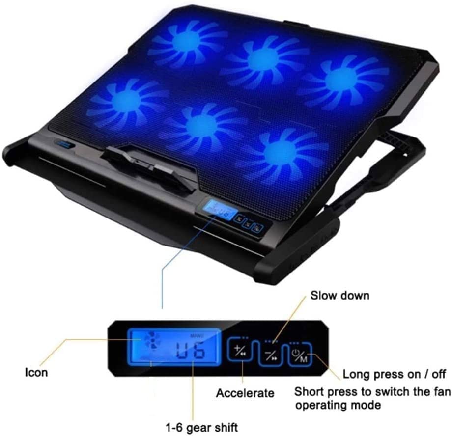 Base para Laptop con 6 ventiladores silenciosos para laptops hasta 17 pulgadas miniatura 2