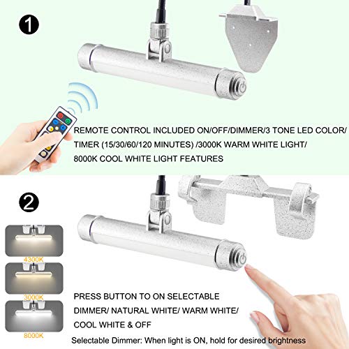 Bigmonat Usb Rechargeable Picture Light Wireless Led Art Light With Remote Control,Rotatable Painting Light Head Of 3 Lighting Modes Dimmable Display Lamp For Frame Portrait Artwork Trophy #TOP2