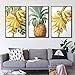 Produktbild Druck auf Leinwand 3x50x70cm ohne Rahmen Nordic Simple Banana Ananas Obstmalerei Frisch für Küchendekoration Wandkunst Poster Modulares Bild