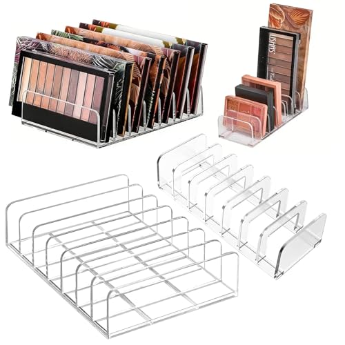Vninkul 2 Stück Lidschatten Organizer Transparente Lidschatten Organizer mit 7 Fächern Kosmetik Aufbewahrung Kosmetikorganiser Schminkaufbewahrung Makeup Aufbewahrungsbox für Schminktisch Waschtisch