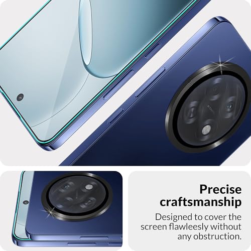 Image of ArmourPro Edge to Edge Tempered Glass for Oppo F31 Pro Plus with Black Camera Ring Guard, 9H Screen Protector, Anti-Scratch, Anti-Fingerprint, Bubble-Free Installation Kit