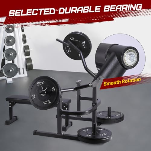 Chest Press Machine with Adjustable Flat Bench,Versatile Bench Press Rack for Home Gym,Bench Press Machine with Independent Converging Arms,Heavy-Duty Steel Structure with Smooth Bearings