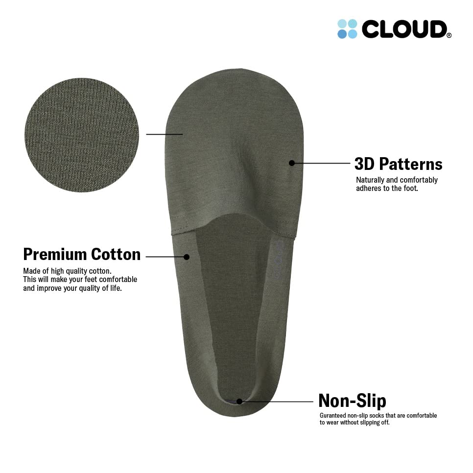Image of Cloud No Show Socks Non Slip Loafer Sneaker Flats Boat Shoe Invisible Low Cut Liner Cotton Socks For Mens and Womens (as1, alpha, s, regular, regular, Olive 4Pack)