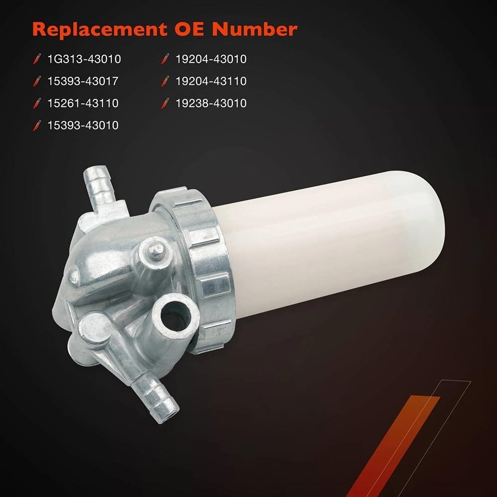 Filtro carburante diesel gruppo 1G313-43010 per motore Kubota D1105 D1305 D722 D902 V1505 Z482, ricambio 15393-43017 lega di alluminio, elementi filtranti multistrato 5µm