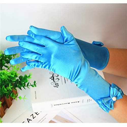 Image of FancyDressWale Girls Satin Long Gloves for Princess Dress Up Party With Bows