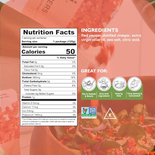 POSHI Diced Red Peppers, Fire-Roasted, Ready-to-Use, 4.4 oz (Pack of 6) - image 2