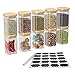 Tarro de Vidrio de Almacenamiento 10 Pcs, 270 ML, Pequeños Tarros de Cristal para Conservas Envases Cristal Alimentos, Tarro de Granos de Café Recipiente Hermetico con Tapa de Bambú
