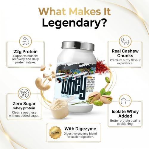 Image of Absolute Nutrition Whey Legender Cashew Saffron Pistachio, 1 Kg. 22g Protein Per Scoop, No Added Preservatives