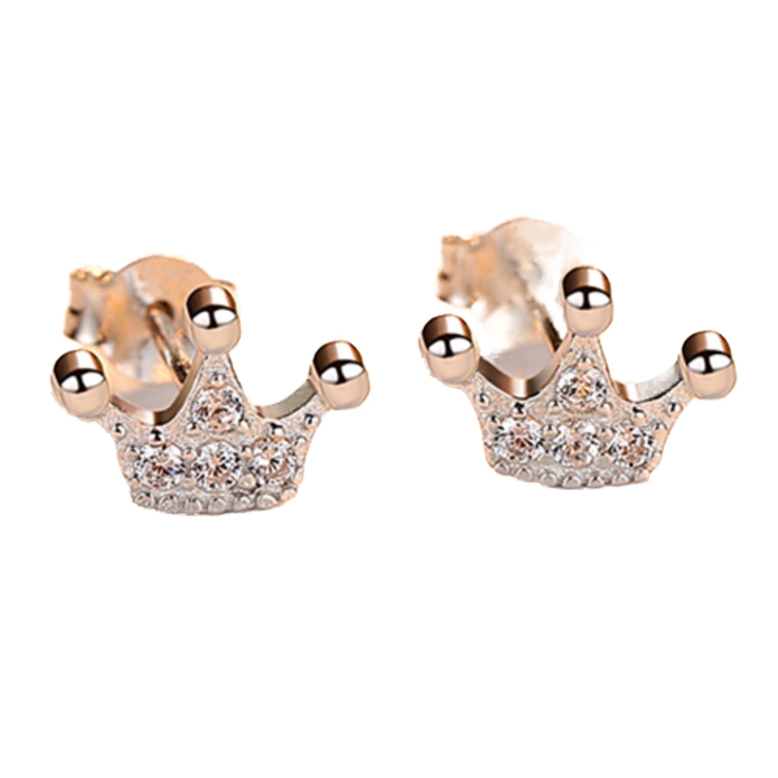 SALAN Orecchini A Corona Di Principessa In Argento Sterling 925 Con Zirconi - Regalo Donna - 2