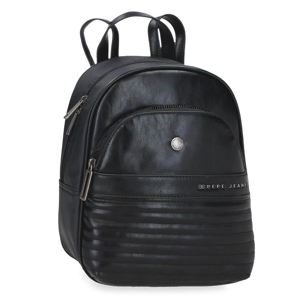 Pepe Jeans Biker Mochila para portátil, fabricada en Poliéster con detalles en piel sintética., Tirantes anchos, ergonómicos y acolchados que se adaptan perfectamente a la espalda, de Joumma Bags