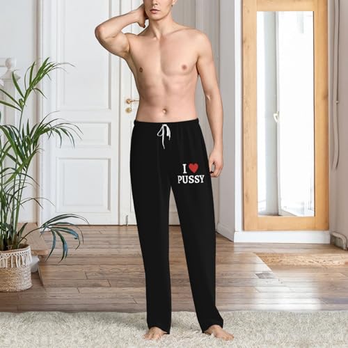 I Love Pussy I Love Sex Pajama Pants Adult Comfy Sleep Pants Lightweight Pjs Bottoms Wide Leg Sleepwear Lounge Pants For Mens2